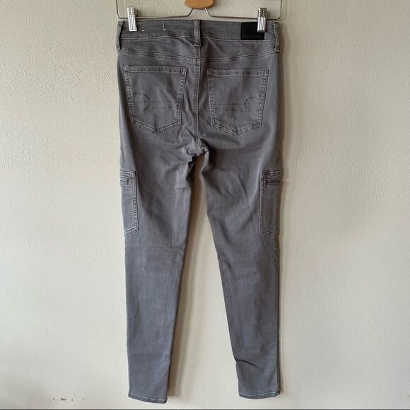 American Eagle Next Level Stretch Gray High Rise Jeggings - Size: 4 Regular - Picture 11 of 11